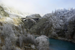 View from the bungy bridge on a frosty morning