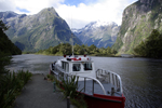 The launch at Sandfly Point on Milford Sound